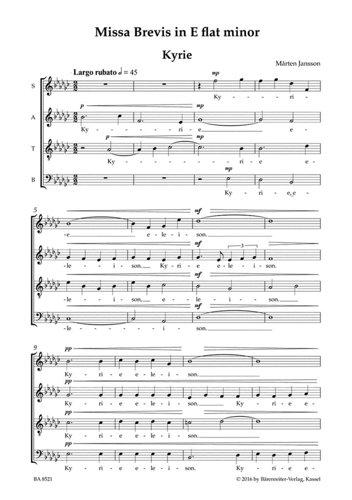 Missa brevis E flat minor